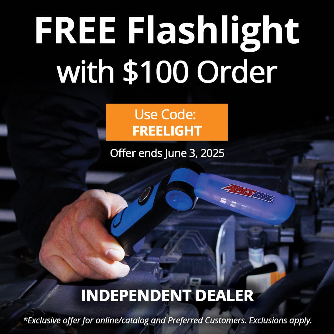 Free AMSOIL flashlight with Order of $100 or More
